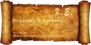 Krajnyák Evelin névjegykártya